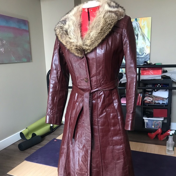 Vintage 1970’s Penny Lane Leather Trench Coat - Picture 3 of 5